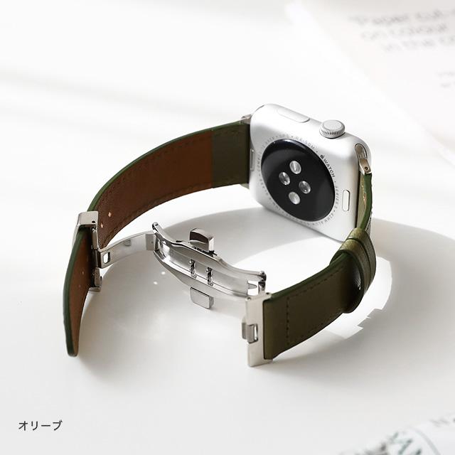 Apple Watch バンド Dバックル プッシュ式 Series Ultra3 Ultra2 Ultra SE3 SE2 SE 11 10 9 8 7 6 5 4 3 2 1 38 40 41 42 44 45 46 49mm 栃木レザー 本革 ベルトの画像