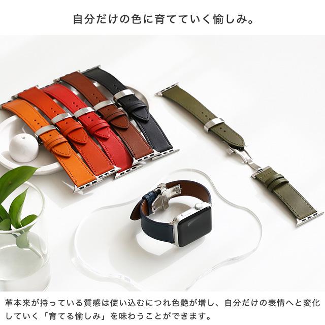 Apple Watch バンド Dバックル プッシュ式 Series Ultra3 Ultra2 Ultra SE3 SE2 SE 11 10 9 8 7 6 5 4 3 2 1 38 40 41 42 44 45 46 49mm 栃木レザー 本革 ベルトの画像