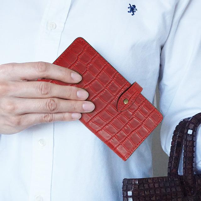 栃木レザー スマホケース iPhone 17 ケース Air Pro Max 16 Plus 16e 15 14 SE 第三世代 13 12 11 8 7 iPhoneケース クロコダイル柄 手帳型 本革 | Apple | 14