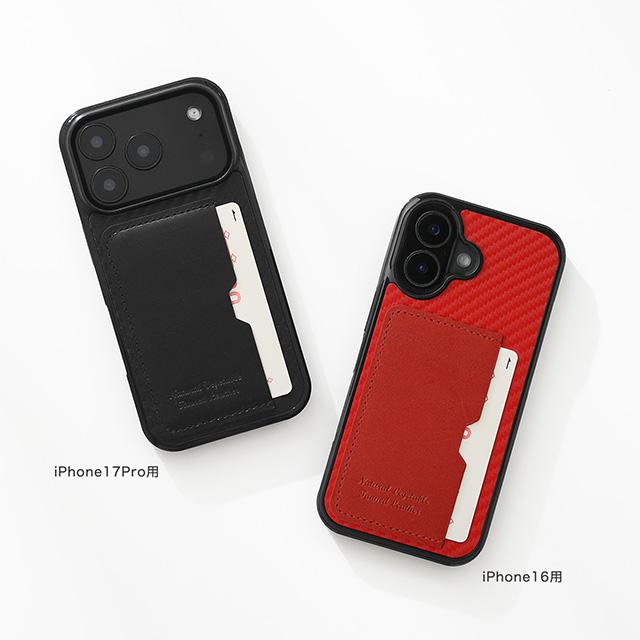iPhone 17 ケース Air Pro Max 17e カーボンレザー カードポケット