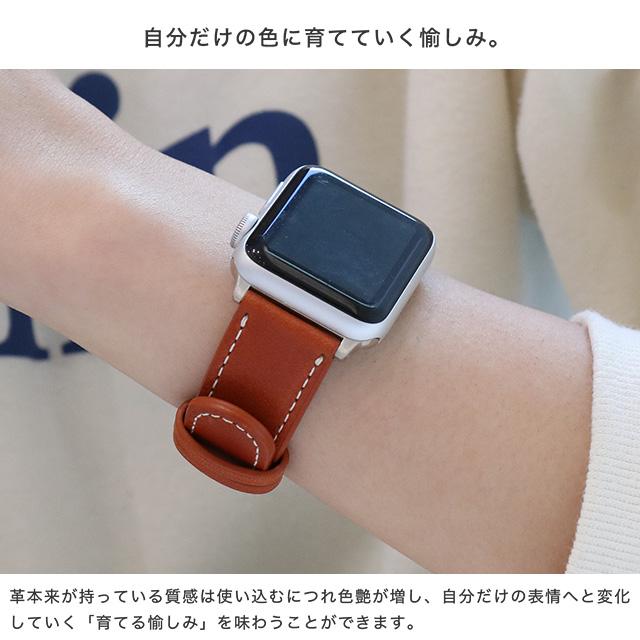 Apple Watch バンド 革 ベルト ボタン式 Series Ultra2 9 8 7 SE 38 40 41 42 44 45 49mm 栃木レザー レザー ベルト 時計ベルト シンプル｜beaute-shop｜04