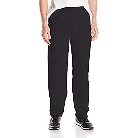 特別価格ヘインズ Hanes ラッピング無料 メンズ EcoSmart オープンレッグフリースパンツ ポケット付 Medium ファッション通販 カラー: US ブラック好評販売中 サイズ: