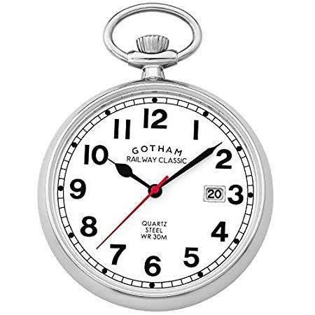 多様な 特別価格Gothamメンズシルバートーンアナログクォーツ日付Railroad gwc14101s好評販売中 # Watch Pocket 腕時計