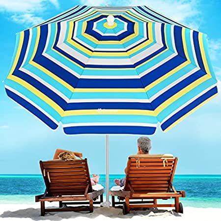 特別価格Duerer 6.5ft Beach Umbrellas for Sand with Anchor Heavy Duty Windproof, Hei好評販売中 ビーチパラソル