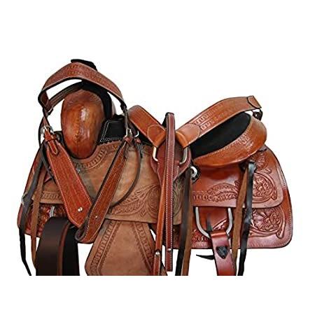 【ファッション通販】 16 特別価格15 17 Sa好評販売中 Horse Western Leather Tooled Trail Arabian Work Roping Ranch 18 鞍