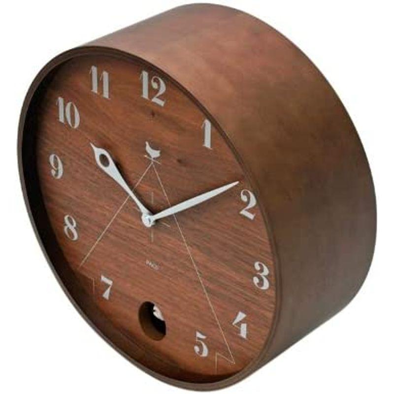 レムノス カッコー時計 アナログ 天然色木地茶 PACE LC11-09 BW