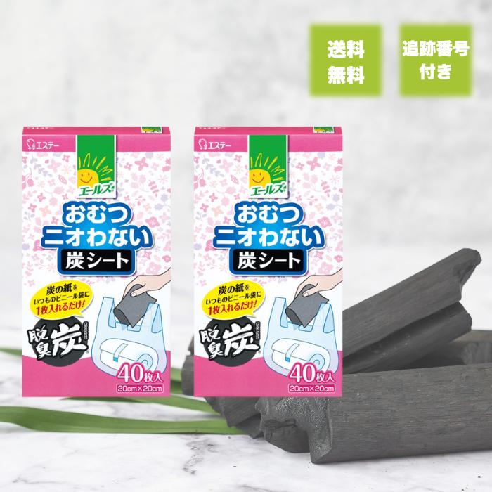 エールズ おむつニオわない炭シート 40枚入 2個セット エステー 脱臭炭