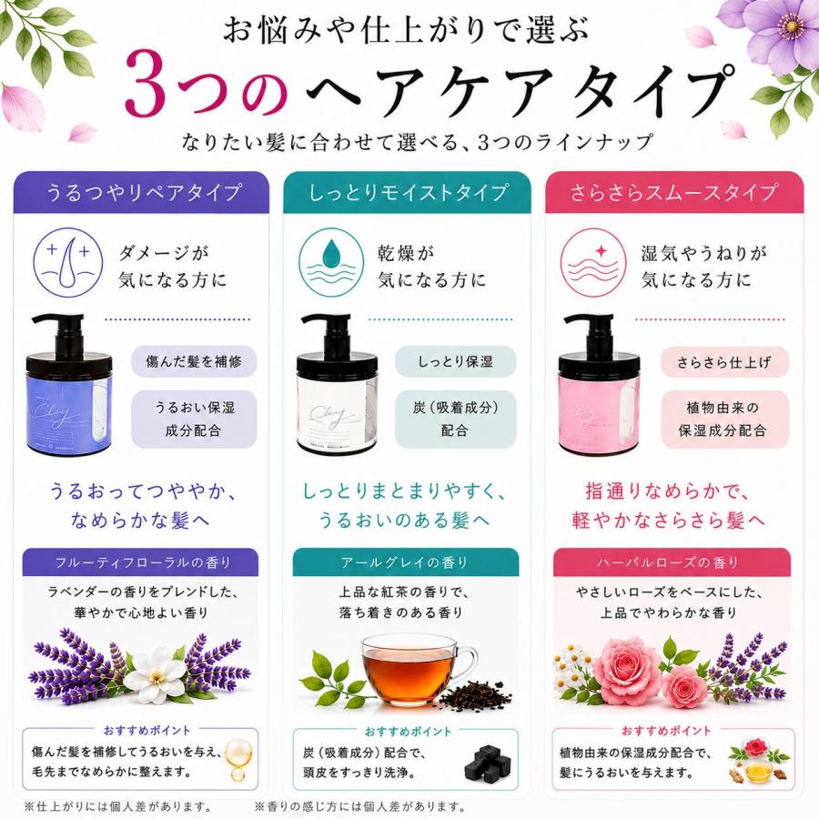 PICOMONTE（ピコモンテ） クレイクリームシャンプー 450g 選べる種類 3