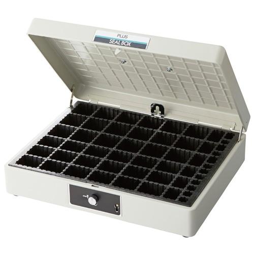 PLUS（プラス） スチール印箱 SB-001 特大 エルグレー 文具 文房具 新