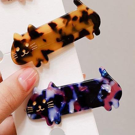 猫のヘアクリップ4個セットネコ柄ヘアアクセサリー かわいい 売れ筋 おしゃれ プレゼント