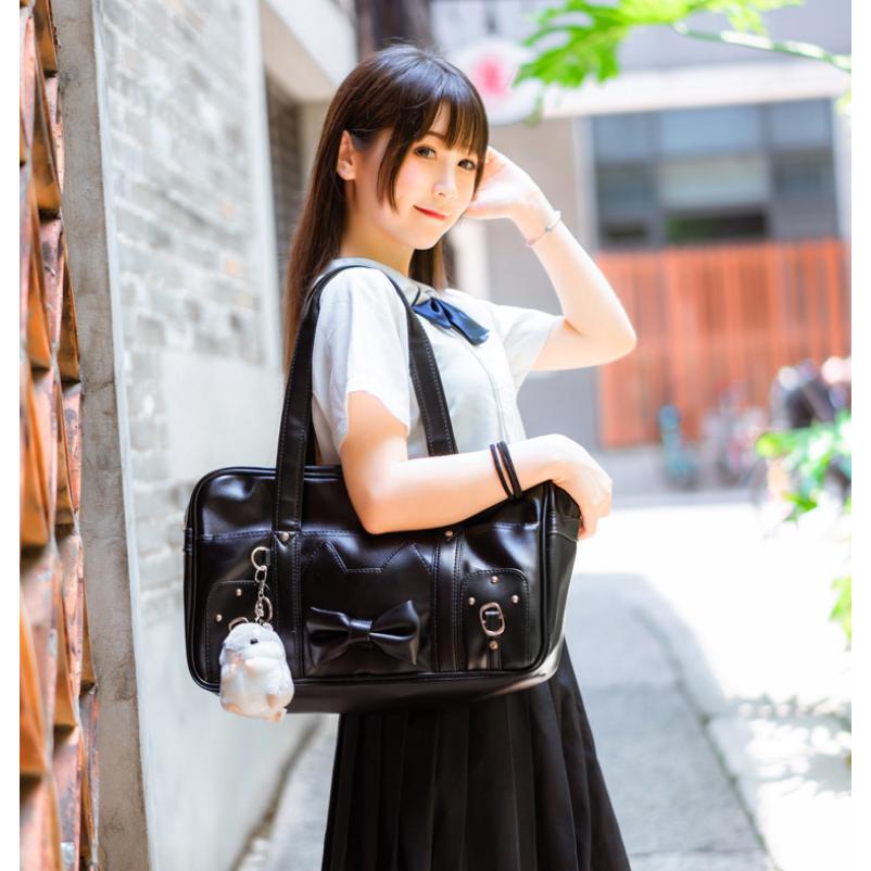 スクールバッグ 猫型ポケット付き かわいい通学バッグ 女子高生 学生 カバン ch003 Yolande 通販 Yahoo ショッピング