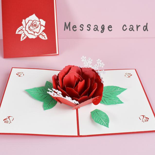 フラワーグリーティングカード 薔薇 ローズ お祝い 誕生日 立体メッセージカード 3d ch003 Yolande 通販 Yahoo ショッピング