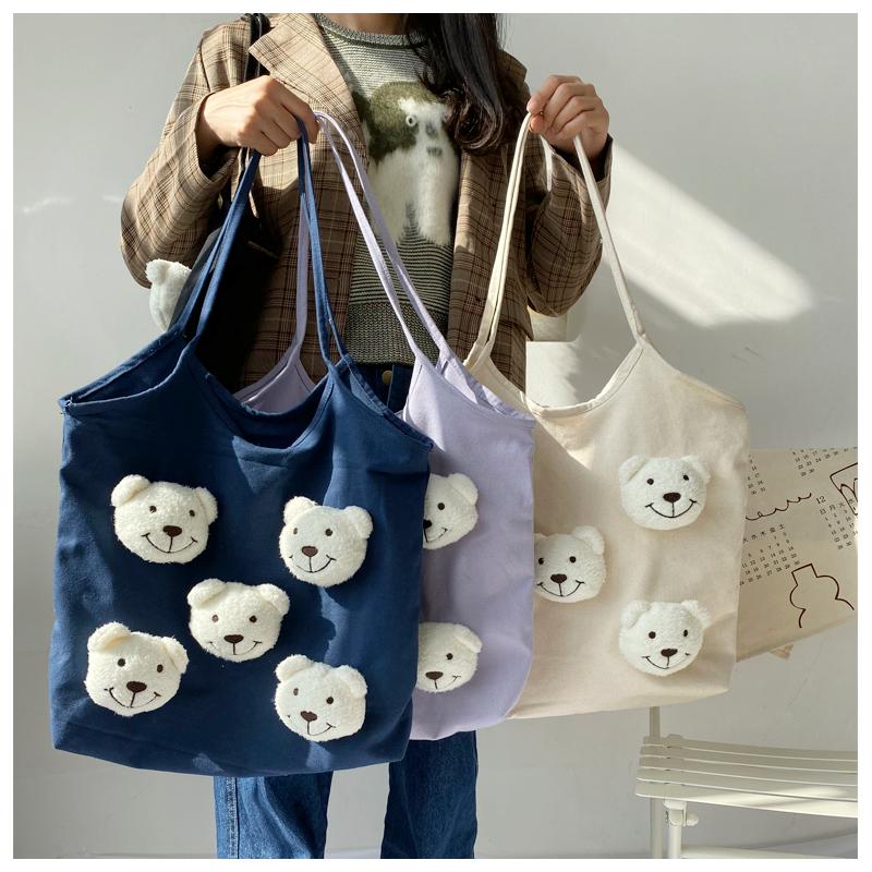 ベアーバッグ キャンバストートバッグ 熊 くま クマ柄 ロリータ ゆめかわいい 高知インター店