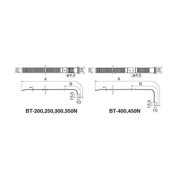 因幡電工 INABA 配管副部材 ビッグタイ 20本入 BT-450 BT450