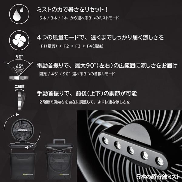 KMネクスト ARミストファン AirRevolution MIST FAN ブラック V02-BK