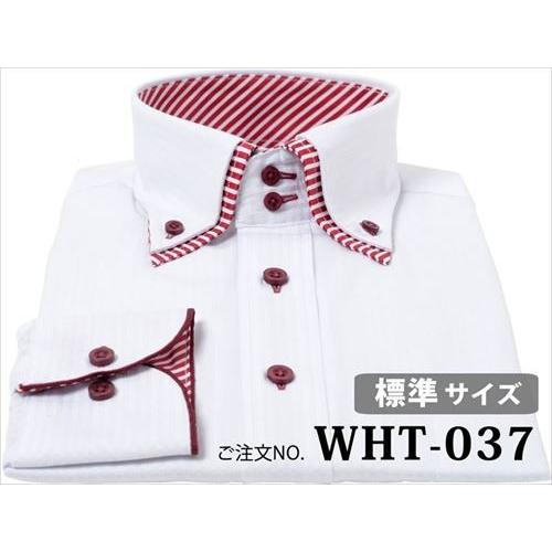 メンズシャツ 長袖 おしゃれ ビジネス ボタンダウン 白 ワイシャツ Yシャツ カッターシャツ ドレスシャツ 赤 派手 ホスト Ysh 1 037 ワイシャツ通販 シャツスタイル 通販 Yahoo ショッピング