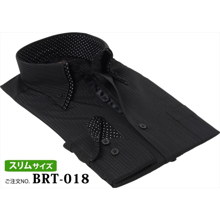 メンズシャツ 長袖 おしゃれ 黒 ドゥエボットーニワイシャツ ドレス
