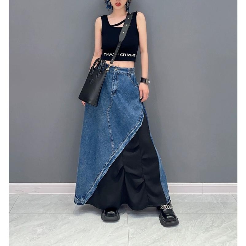 サイド切り替えデニムスカート ボトムス デニムスカート Aライン サイド切り替えデニムスカート ボトムス デニムスカート Aライン