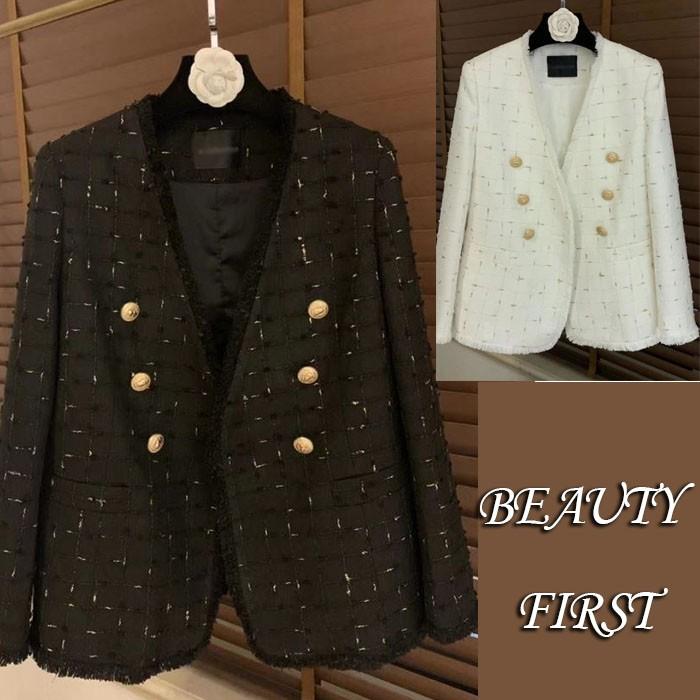 取扱店 ツイード深めvネックジャケット レディース 長袖 黒ブラック ホワイト白 ジャケット 上着 ノーカラージャケット 高級感 デイリー オフィス 通勤 冬秋新作 Www Superavila Com