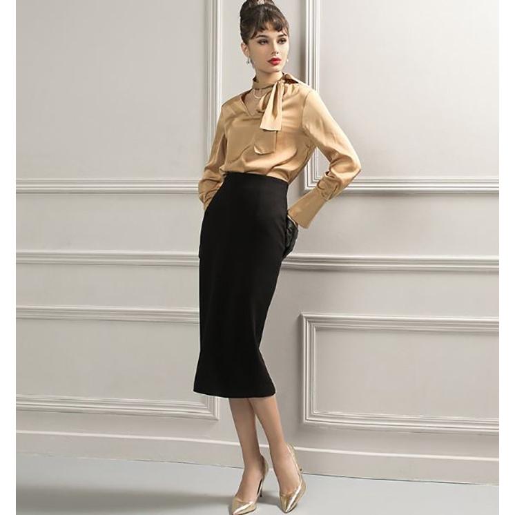 クラシカルボウタイブラウス 長袖トップス ベージュ スーツインナー ジャケットインナー 上品エレガントな気品漂う大人レディースタイルに 冠婚葬祭 Adbs1 Beauty First 通販 Yahoo ショッピング