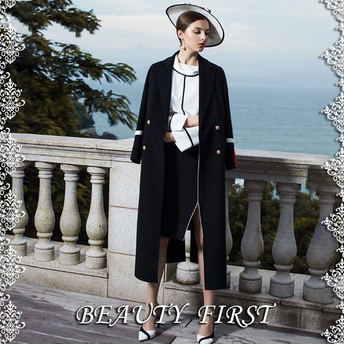 クラシカル黒ロングコート レディース アウター 上着 コート 防寒 厚手 高級感 上品 テーラードコート ロング丈 結婚式 披露宴 通勤 パーティー Adguc Beauty First 通販 Yahoo ショッピング