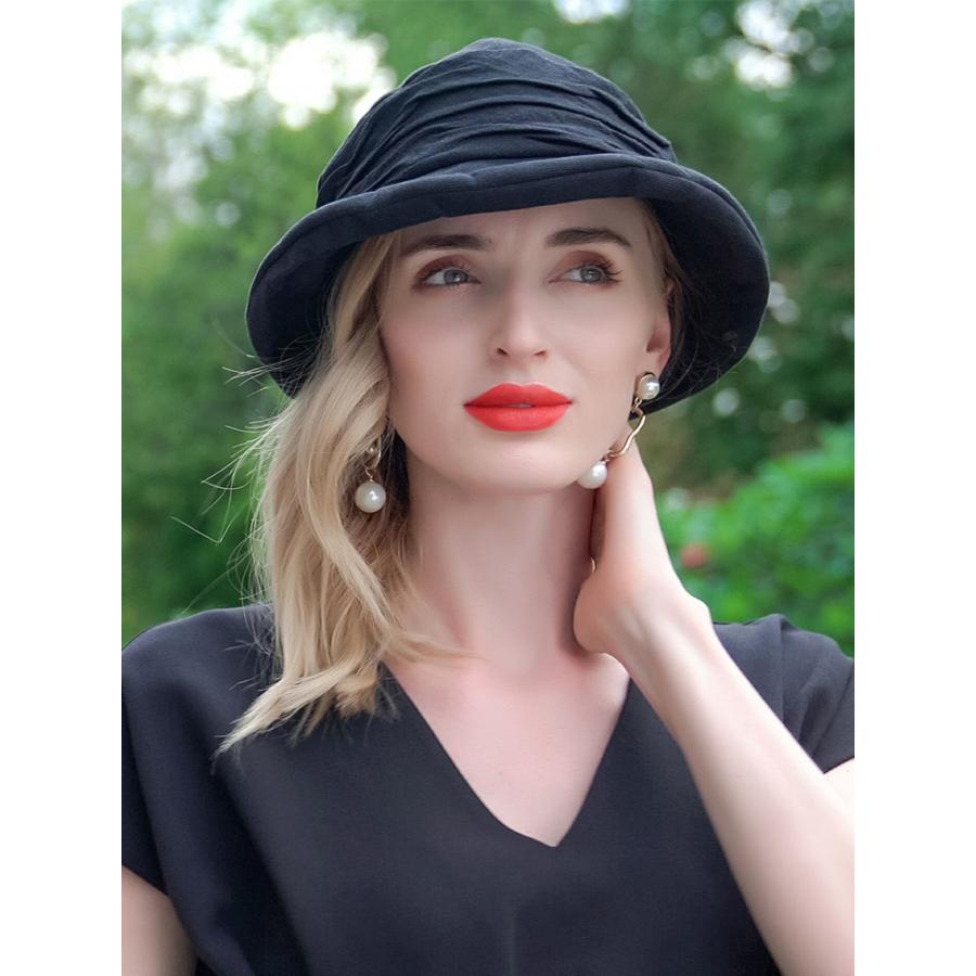 エルメス コットンハット帽子60紺ネイビー春夏綿100％