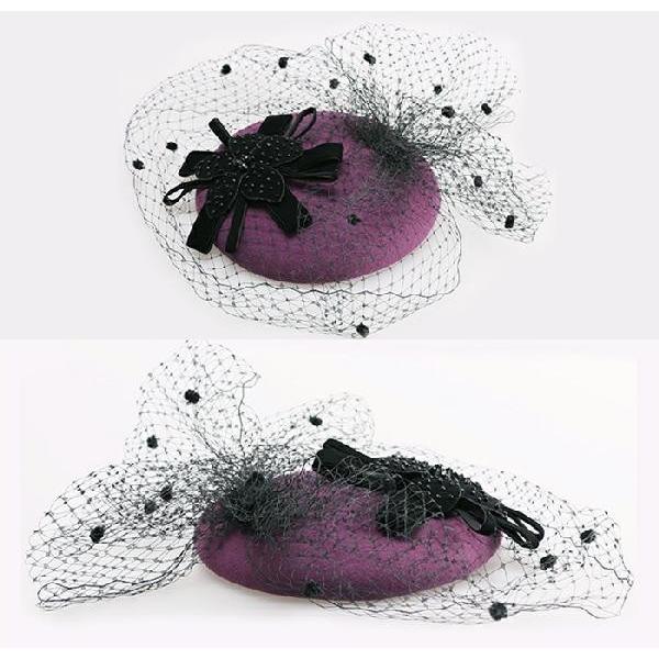 チュールベレー帽 カクテル帽 礼装帽子 トークハット トーク帽