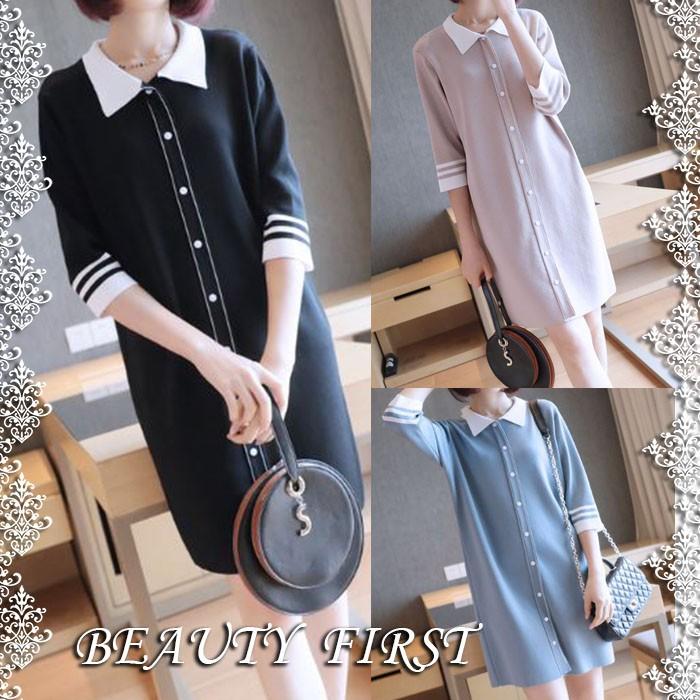 白襟ワンピース 3色展開 レディース ワンピース フリーサイズ 五分袖 膝上丈 イベント パーティー デート 高品質 エレガント 上品 高級感 Jshk3 Beauty First 通販 Yahoo ショッピング