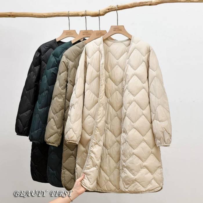 ホワイトダックダウン90%ひし形ステッチダウンコート アウター ホワイトダックダウン90%ひし形ステッチダウンコート アウター