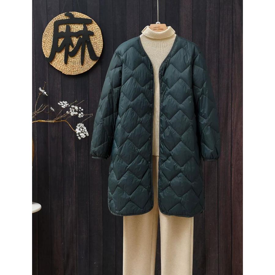 ホワイトダックダウン90%ひし形ステッチダウンコート アウター ホワイトダックダウン90%ひし形ステッチダウンコート アウター