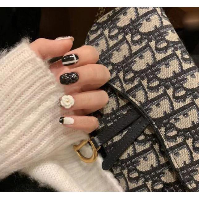 速達メール便送料無料 デザインネイルチップ 付け爪 つけ爪 ラウンドタイプ カメリア キルティング ツイード パイピング バイカラー ツートン オシャレ Sicka3 Beauty First 通販 Yahoo ショッピング