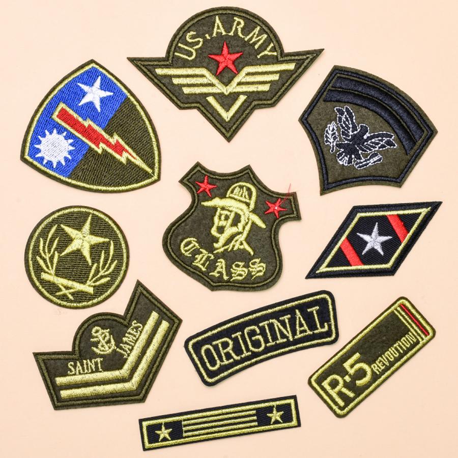 10枚セット ミリタリーワッペン アイロンワッペン サバゲー USA
