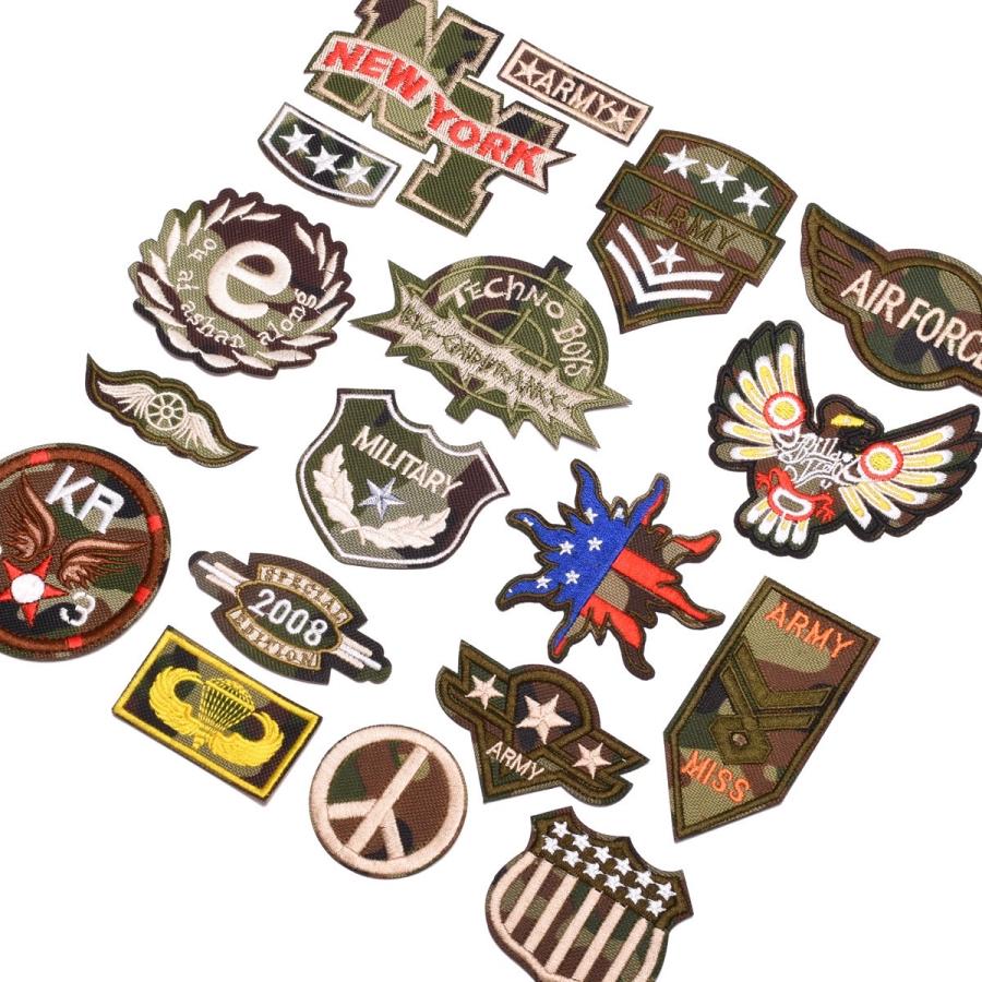 18枚セット ミリタリーワッペン アイロンワッペン リメイク おしゃれ