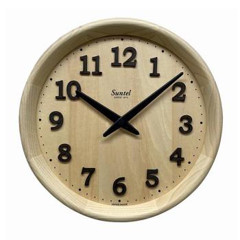 殿堂 日本製 さんてる 天然木シンプル電波時計 SR22-NA ナチュラル 掛け時計、壁掛け時計