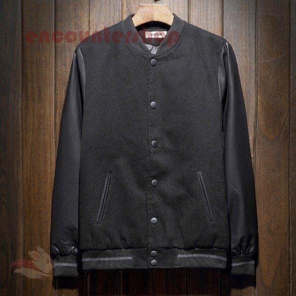 驚きの値段 シンプル 防寒 暖かい レザー袖 中綿入り スタジャン メンズ 秋冬用 おすすめ 高品質レザー使いメンズスタジャン 格好いい 大きいサイズ カジュアルジャケット スタジアムジャンパー 異素材mix ジャケット