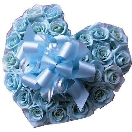 絶賛 水色バラ 花束風 結婚祝い プレゼント ハート プリザーブドフラワー 送料込