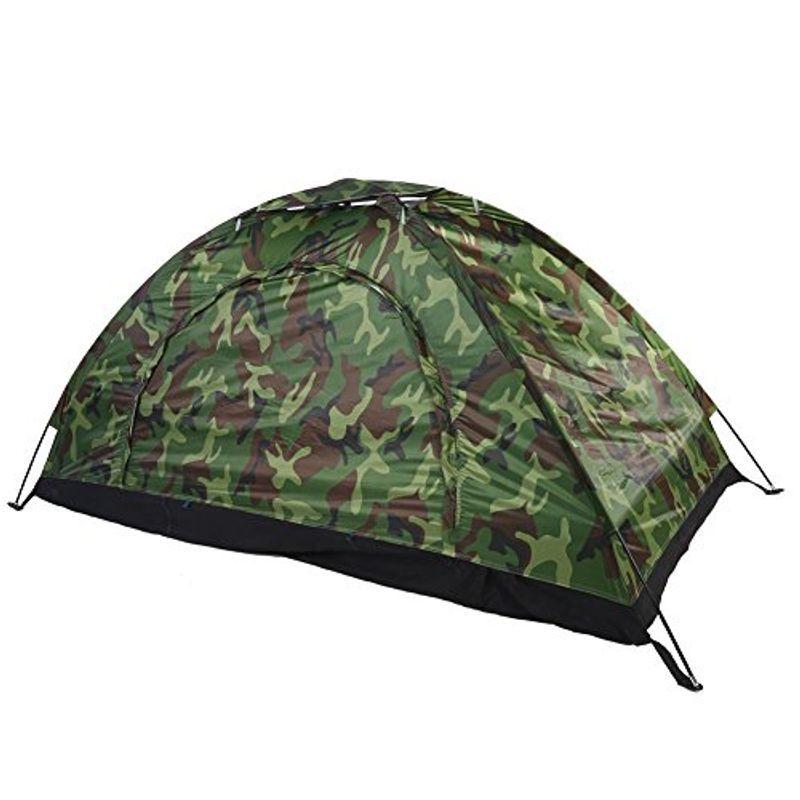 1人用テント 小型テント 迷彩柄 キャンプ 紫外線カット 軽量 高通気性 防雨・防風 携帯しやすい 折り畳み可能 ハイキング/登山/カモフラ 自在金具