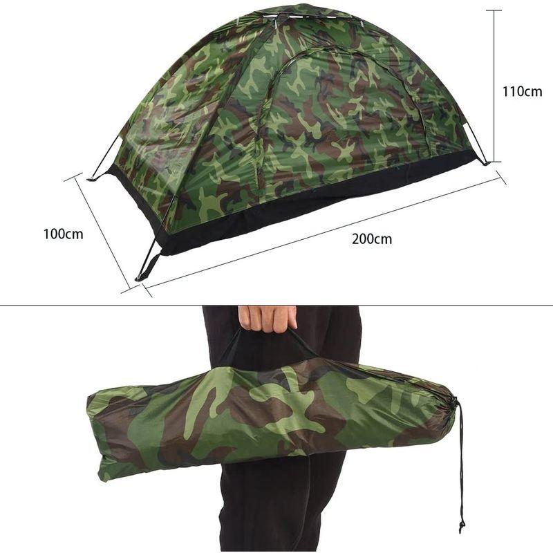 1人用テント 小型テント 迷彩柄 キャンプ 紫外線カット 軽量 高通気性 防雨・防風 携帯しやすい 折り畳み可能 ハイキング/登山/カモフラ｜beauty-wealth｜02