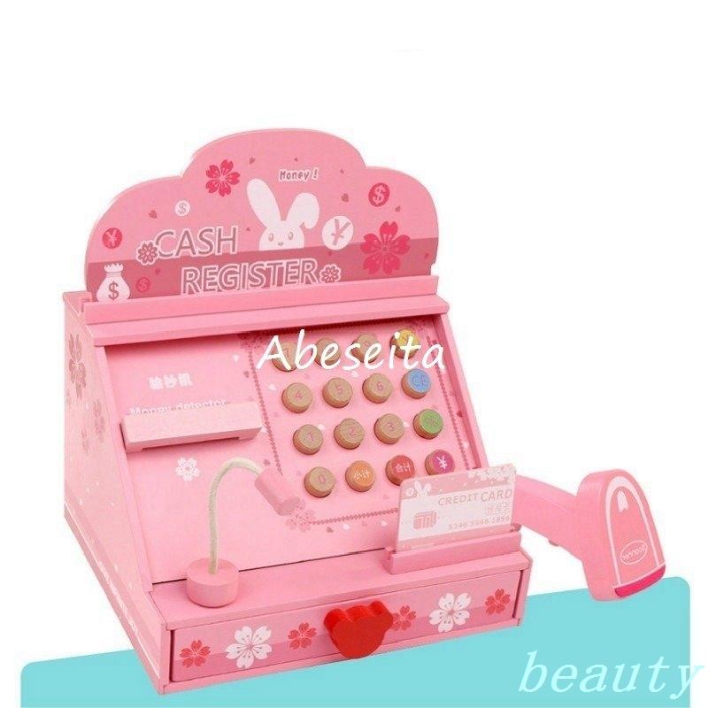 【正規品質保証】 おもちゃ レジセット ままごと シミュレーション 木製 ピンク かわいい キッズ ままごと