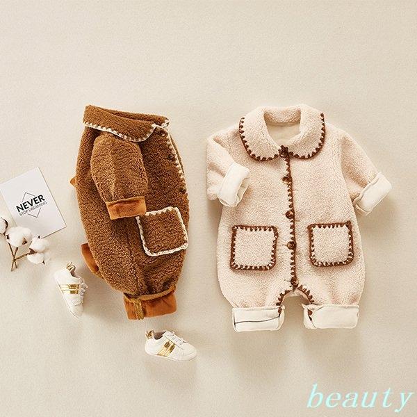 出産祝い 独創的 ロンパース 子供服 赤ちゃん カバーオール ジャンプスーツ ベビー服 防寒 新生児男の子 秋冬 防寒着 前開き 女の子 冬