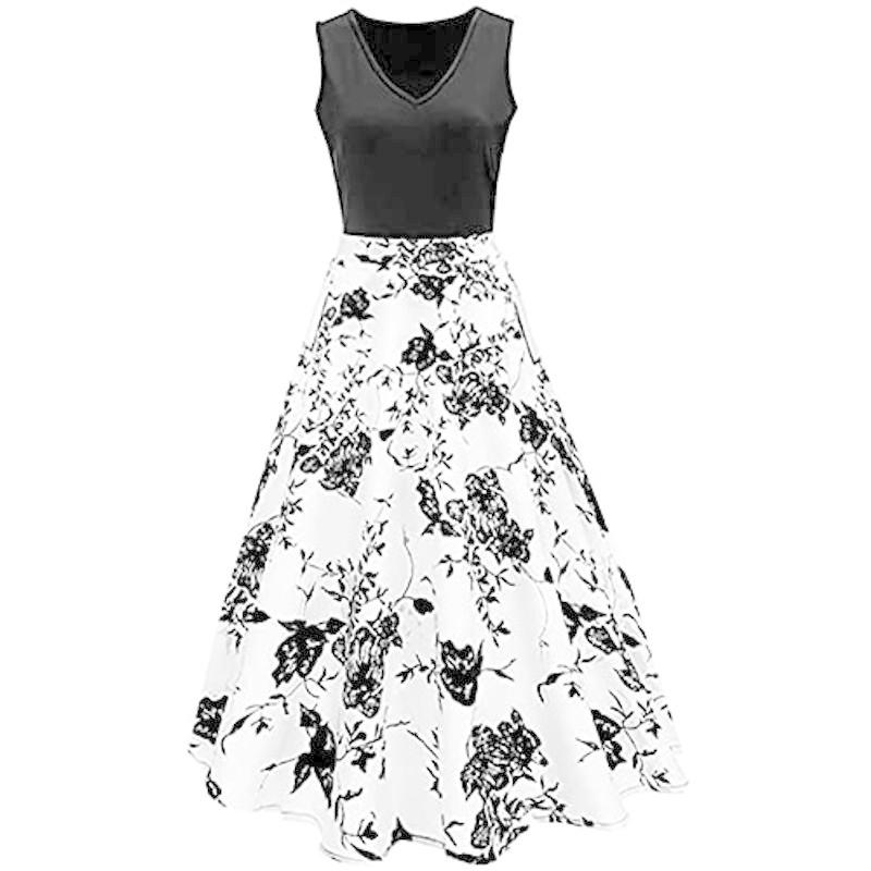 激安の ニーマンバイ 花柄 ワンピース ノースリーブ フレア オフィス フォーマル タンクワンピース リゾート 大きい 夏 春夏 大きめ 大きいサイ 正規激安 Turningheadskennel Com