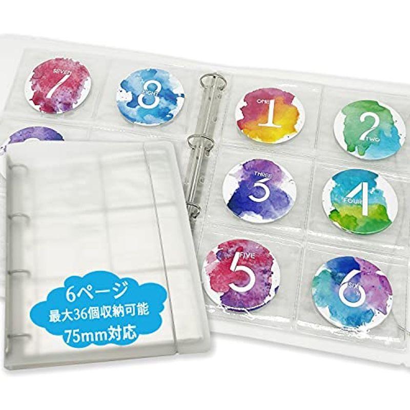 爆売り 缶バッジ 収納 75mm ファイル ホルダー 6ページ リフィル 36枚まで収納可能 缶バッチ 高透明度 サイズ 落下防止フタ付き Site Starbrasil Com Br