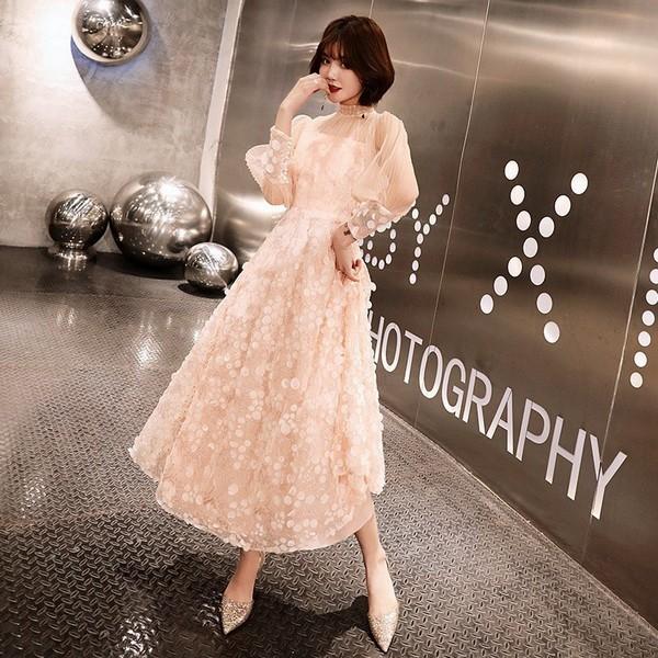 21春新品パーティードレス 超可愛い 姫系 花嫁ロングドレス お呼ばれ 結婚式 誕生日 長袖 エンパイア 二次会 エレガント 演奏会 挙式hs4803 ポイント10倍