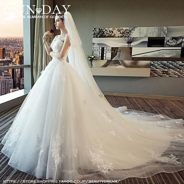 人気no 1 本体 ウェディングドレス ウェディングドレス白 パーティードレス エンパイア トレーン 花嫁ロングドレス 結婚式 二次会 ビスチェタイプ レース お呼ばれ 挙式hs49 注目の Gogo123 Com Tw