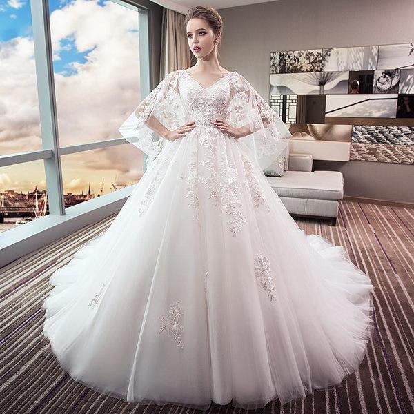 新品ウェディングドレス ウエディングドレス白 パーティー 可愛い 花嫁ロングドレス 結婚式 トレーンライン 二次会 フォームドレス お呼ばれ