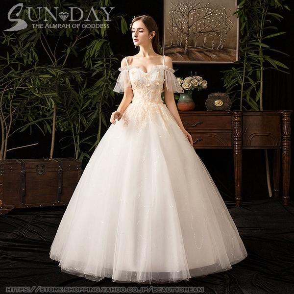 新入荷 ウェディングドレス エレガント ドレス パーティードレス フォーマルドレス ワンピース結婚式 二次会 可愛いドレス 挙式hs6716 花嫁ロング ドレス 上品な ドレス