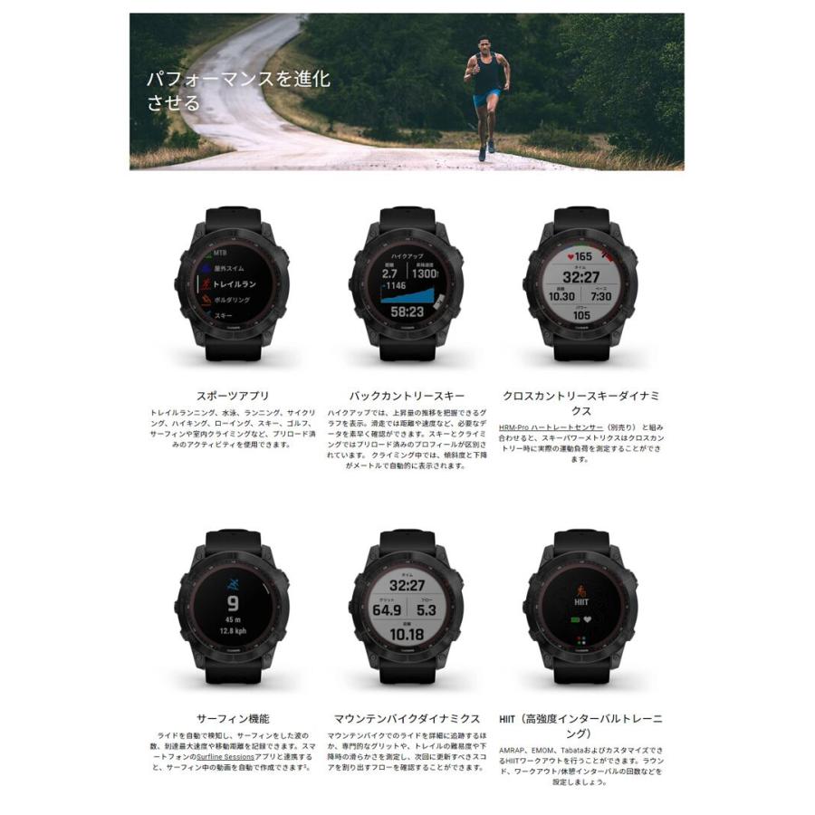 フェニックス7X サファイア デュアルパワー Ti ブラック DLC / ブラック 日本語正規版 #010-02541-43 GARMIN 新品 未使用｜beautyfiveauc｜03