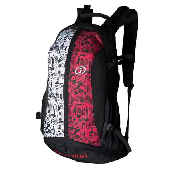 スポルディング CAGER(ケイジャー) バックパック(ボール用ボトムポケット付) グラフィティレッド 57×35×32cm(32L) #40-007GR SPALDING（スポルディング） CAGER(ケイジャー) バックパック(ボール用