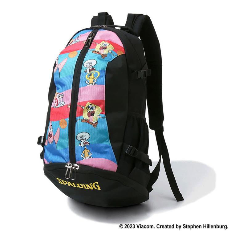 スポルディング ケイジャー バックパック (ボール用ボトムポケット付) スポンジボブウェーブ W35×H57×D32cm(32L) #40-007SBW SPALDING（スポルディング） ケイジャー バックパック (ボール用ボトム