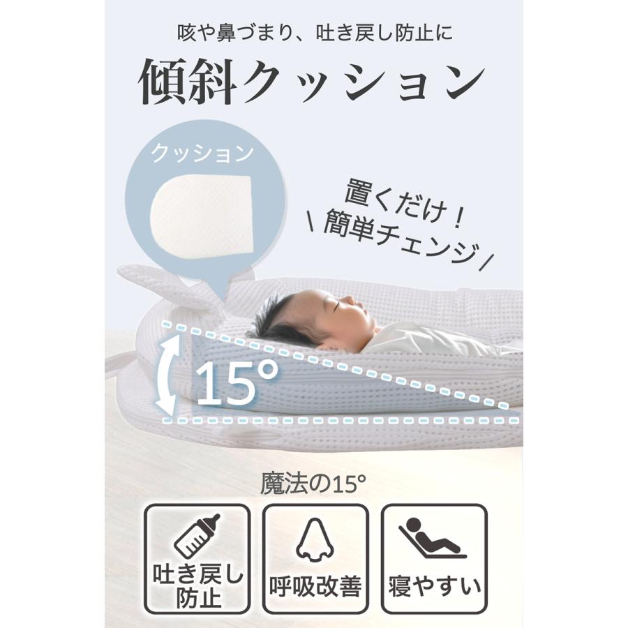 enne ベッドインベッド 赤ちゃん 持ち運び 新生児 長く使える 寝返り防止 ベビー 添い寝 ベビーベッド 折りたたみ 洗える_5